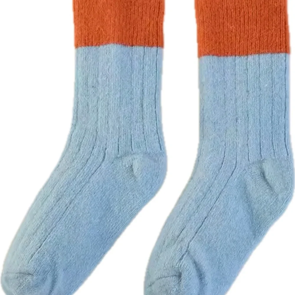 One pair Orange and Blue 5-8 kids Socks New